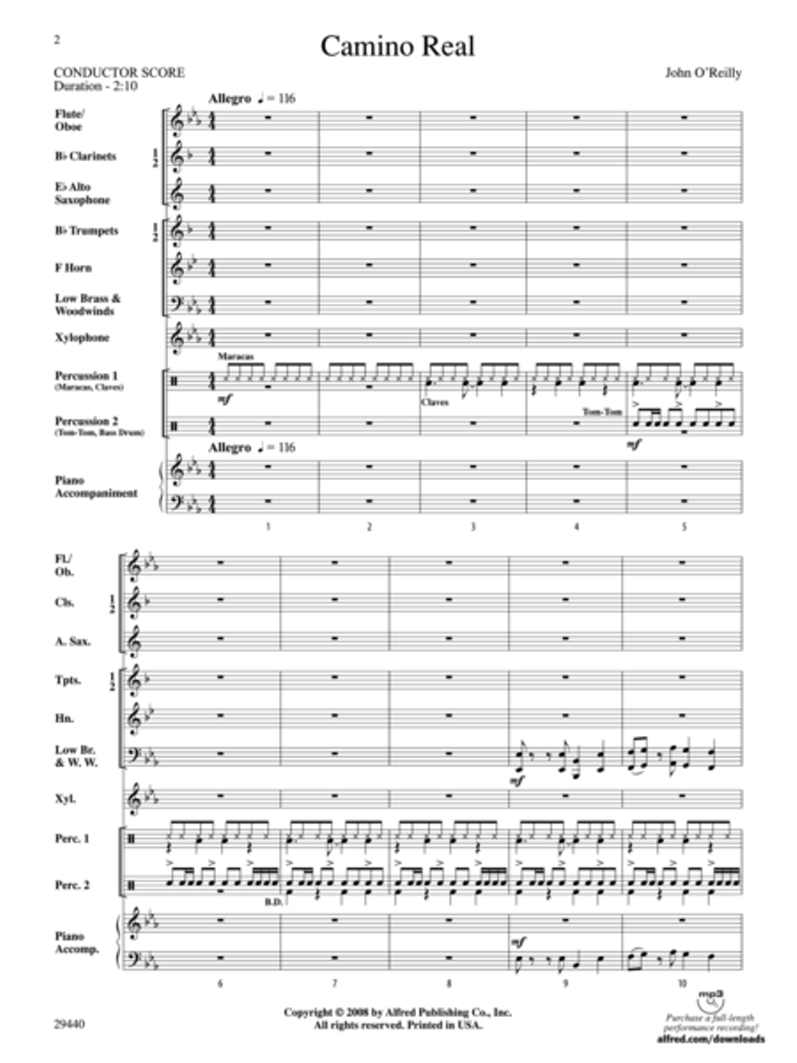 Camino Real (Score only) Concert Band scores gallery preview page 2