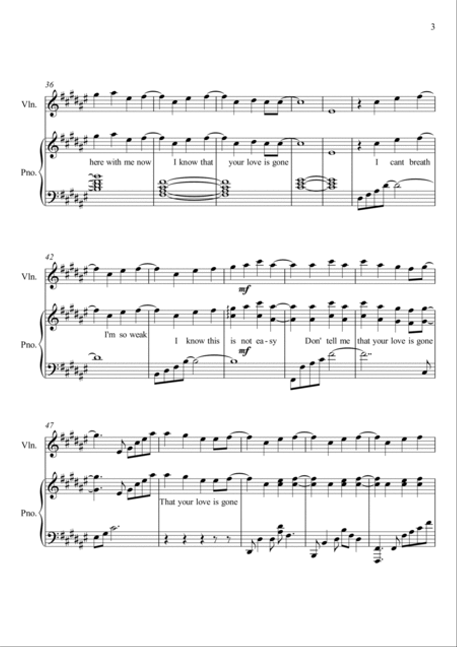 Love Is Gone Violin Solo scores gallery preview page 3