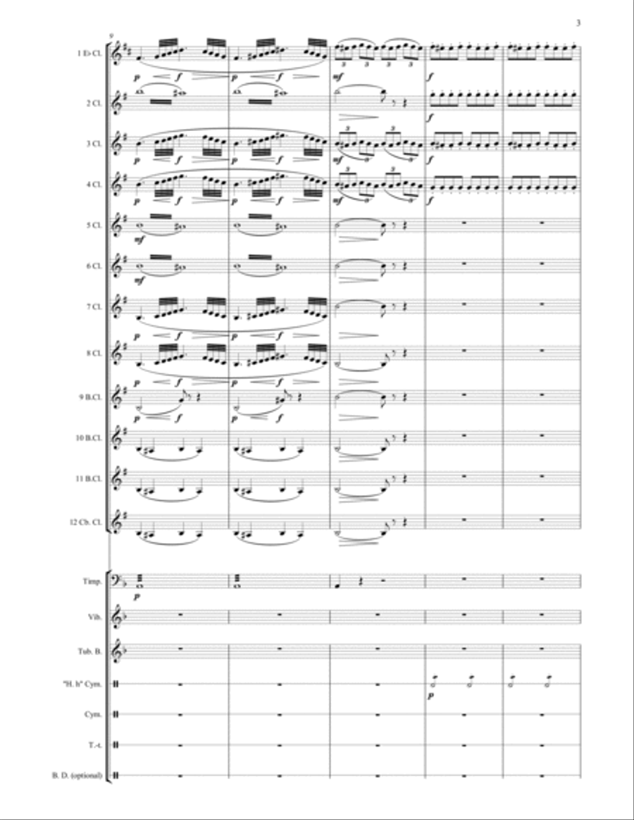 Night on the Bare Mountain arranged for Clarinet Ensemble Score and Parts Woodwind Ensemble scores gallery preview page 4