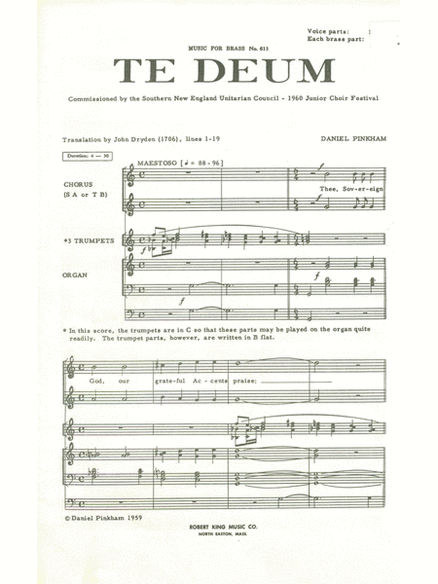Te Deum (choral-female Accompanied)