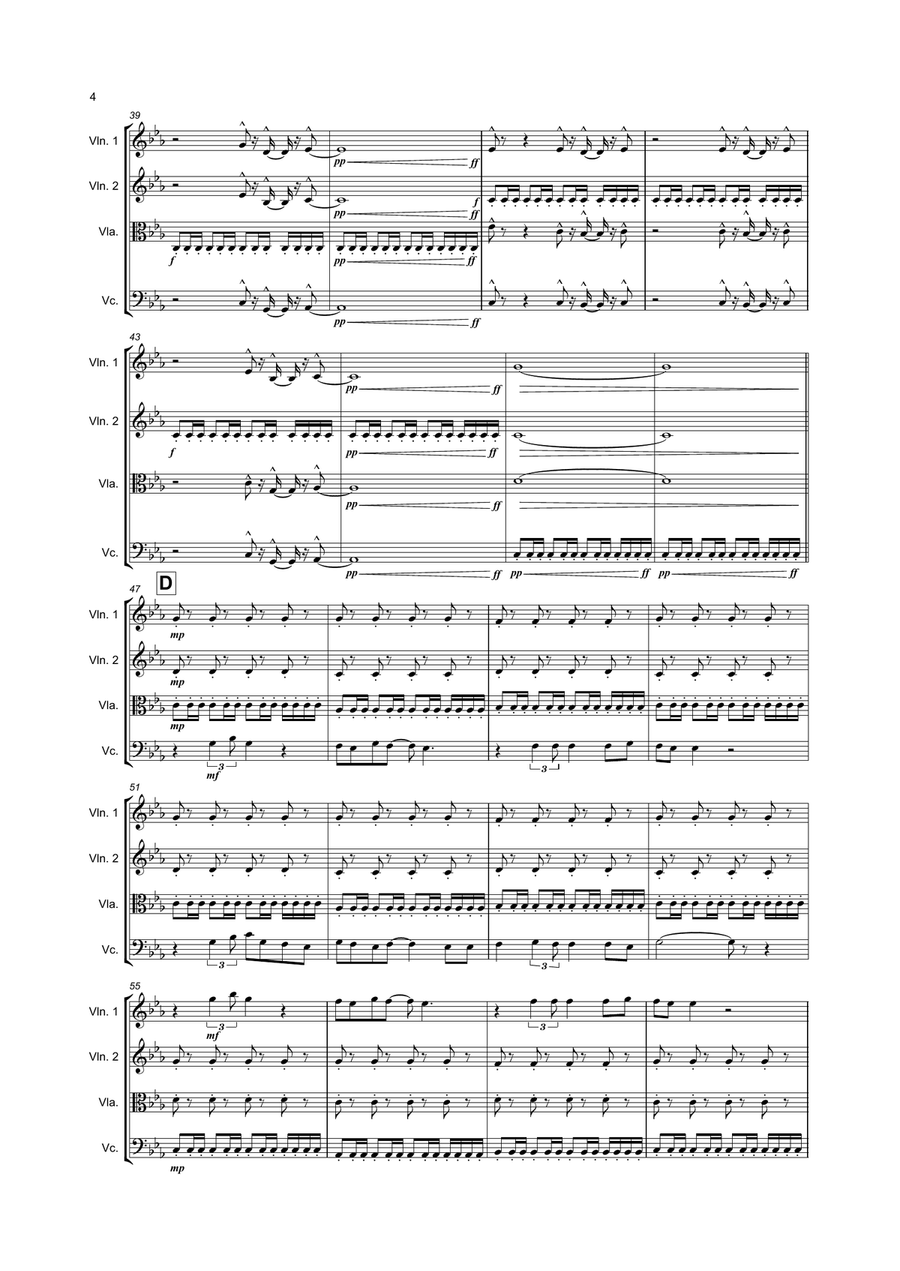 Eye Of The Tiger String Quartet scores gallery preview page 4