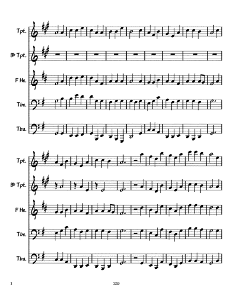 Immortal, Invisible, God Only Wise Brass Ensemble scores gallery preview page 2