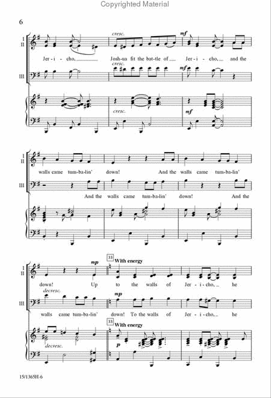 Joshua Fit the Battle of Jericho 3-Part scores gallery preview page 5