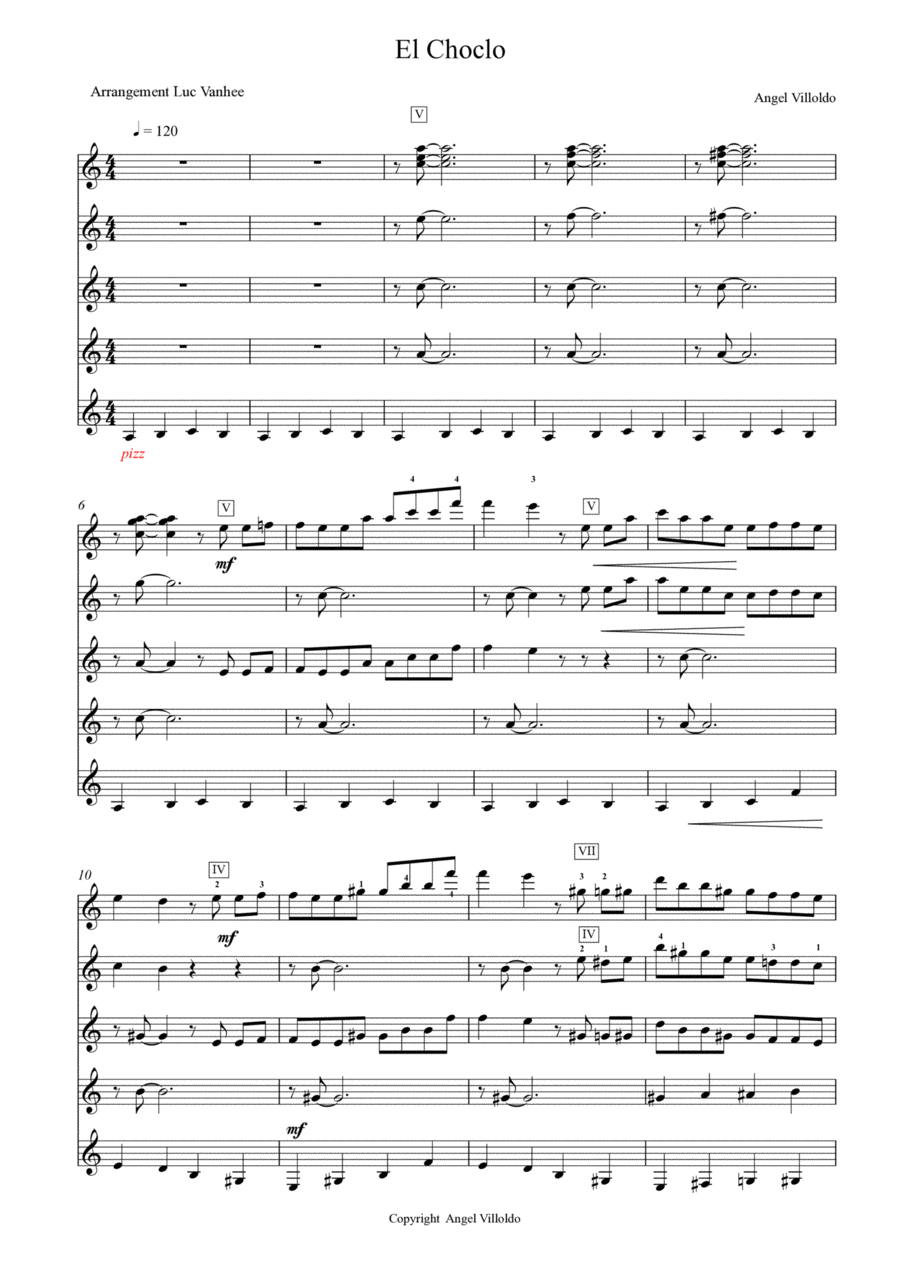 El Choclo Guitar Ensemble scores gallery preview page 1