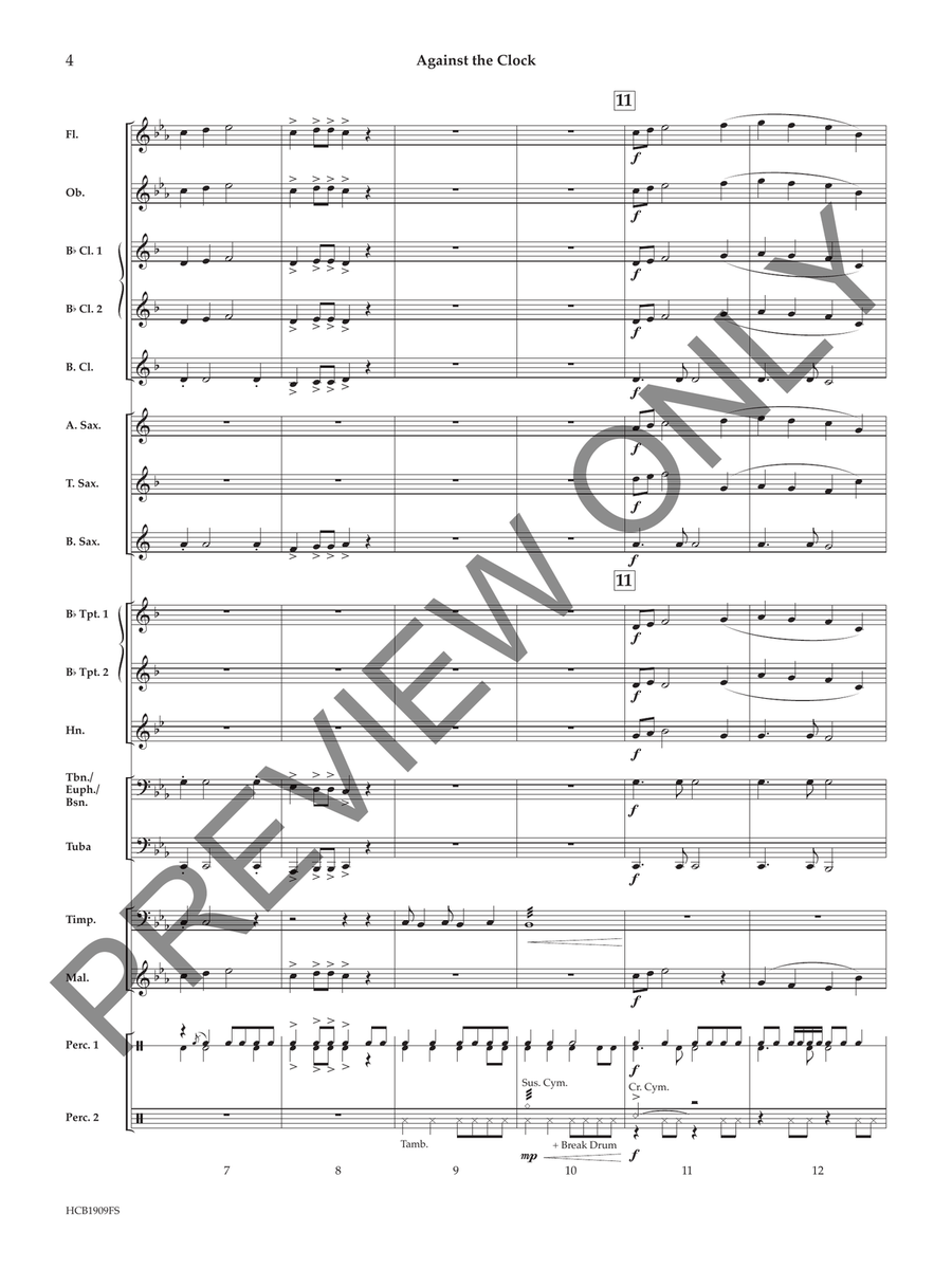 Against the Clock Concert Band scores gallery preview page 5