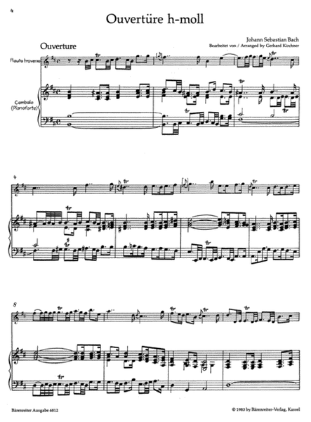Ouverture (Orchestersuite) for Flute and Harpsichord obbligato (Piano) b minor