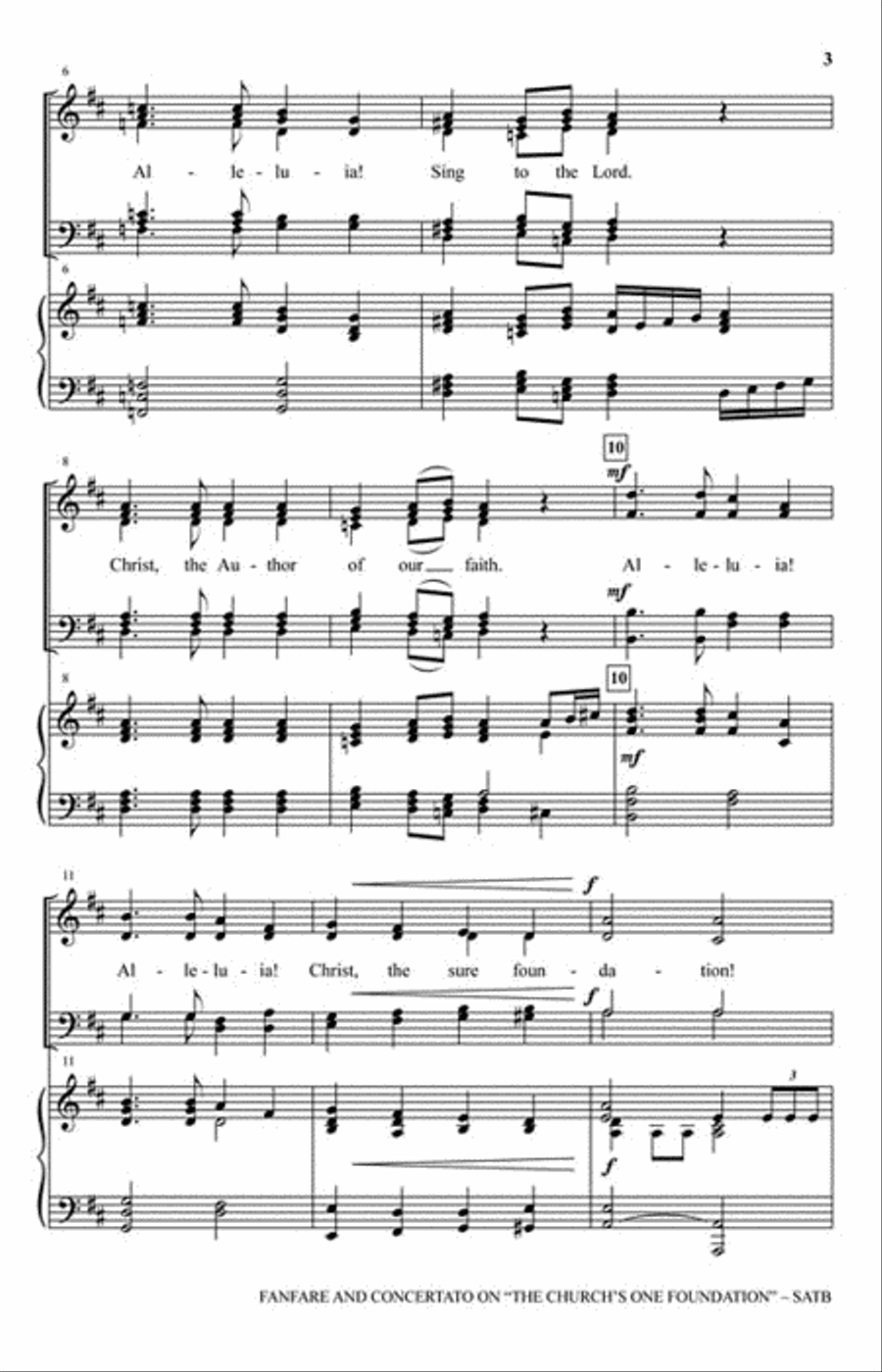 Fanfare and Concertato on “The Church's One Foundation” 4-Part scores gallery preview page 3