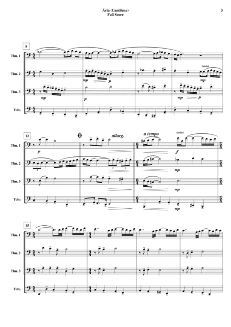 Aria (cantilena) Brass Ensemble scores gallery preview page 5