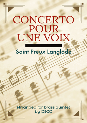 Book cover for Concerto Pour Une Voix