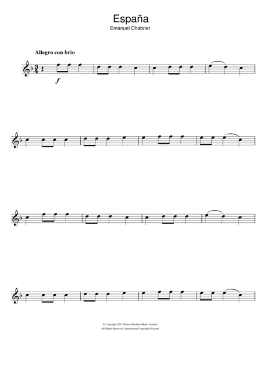 Espana Flute Solo scores gallery preview page 1