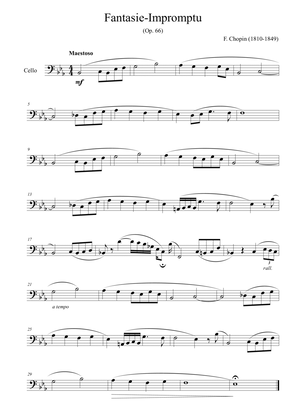 Fantaisie-Impromptu (Op. 66) - for cello solo
