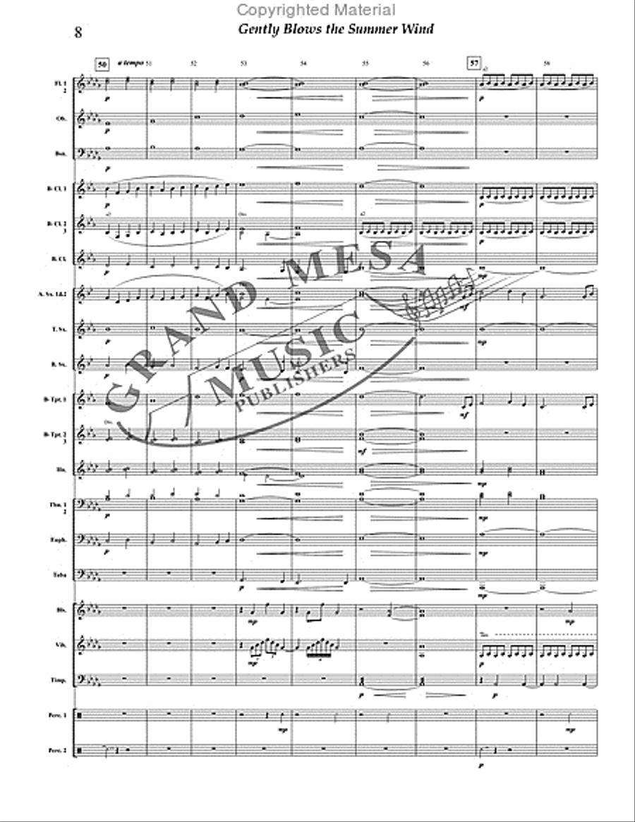 Gently Blows the Summer Wind Concert Band scores gallery preview page 9