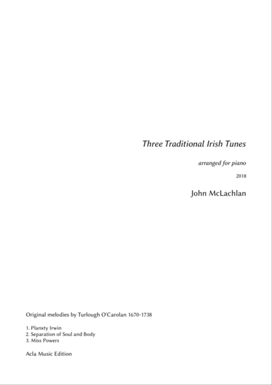 Three Traditional Irish Tunes Piano Solo scores gallery preview page 1