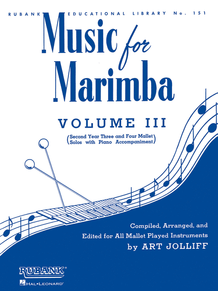 Music for Marimba - Volume III (Percussion / Piano / Marimba)