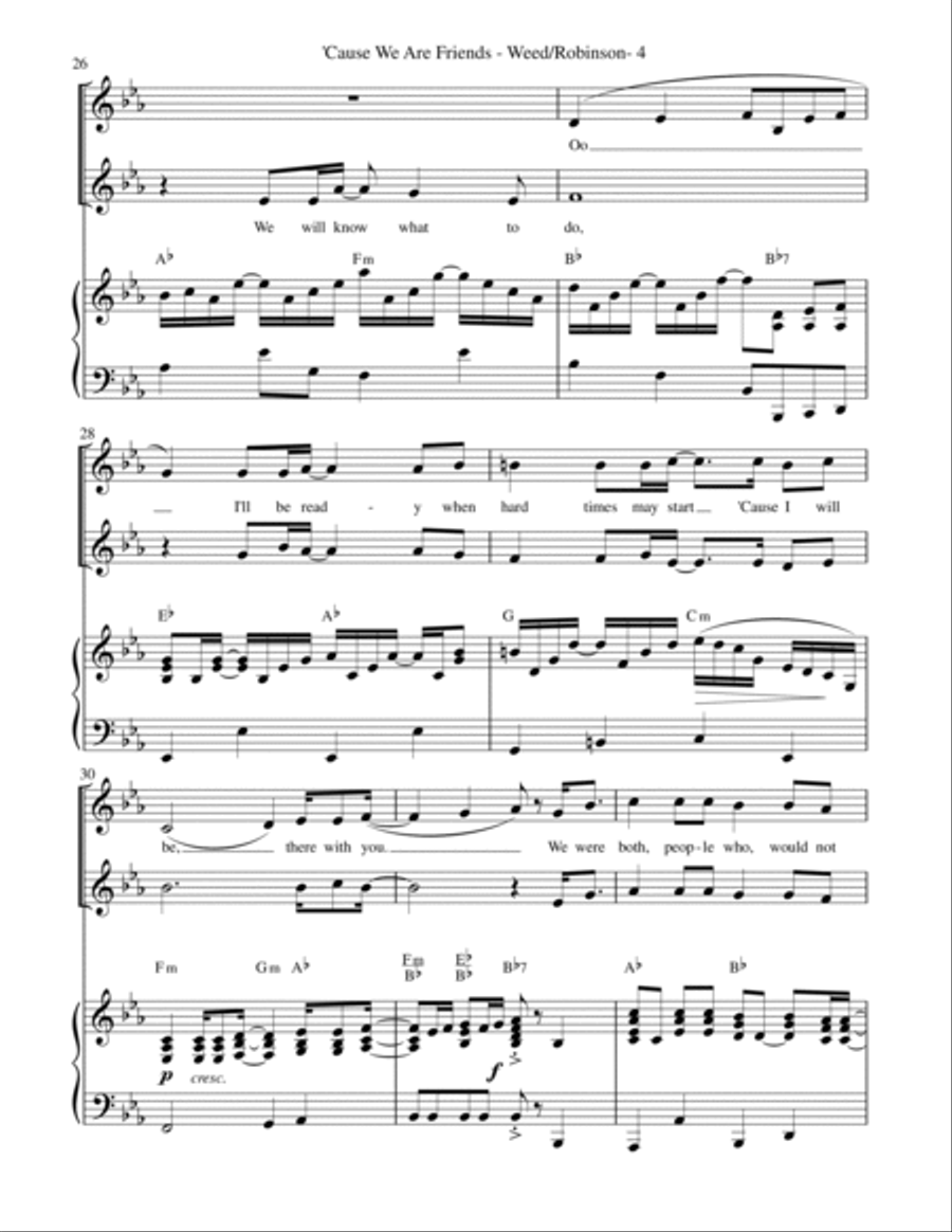 Cause We Are Friends Piano, Vocal, Guitar scores gallery preview page 4