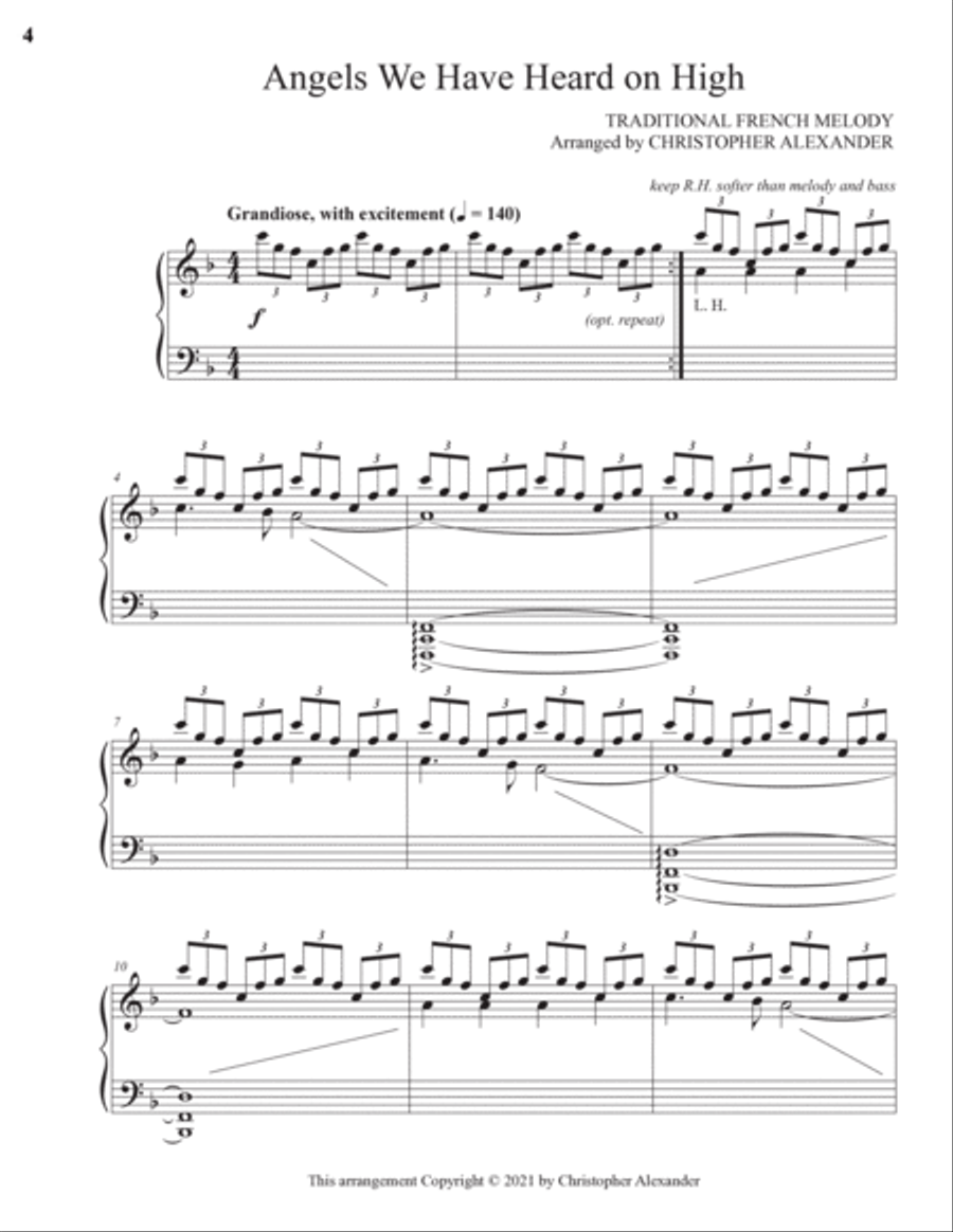 Angels We Have Heard on High Piano Solo scores gallery preview page 4