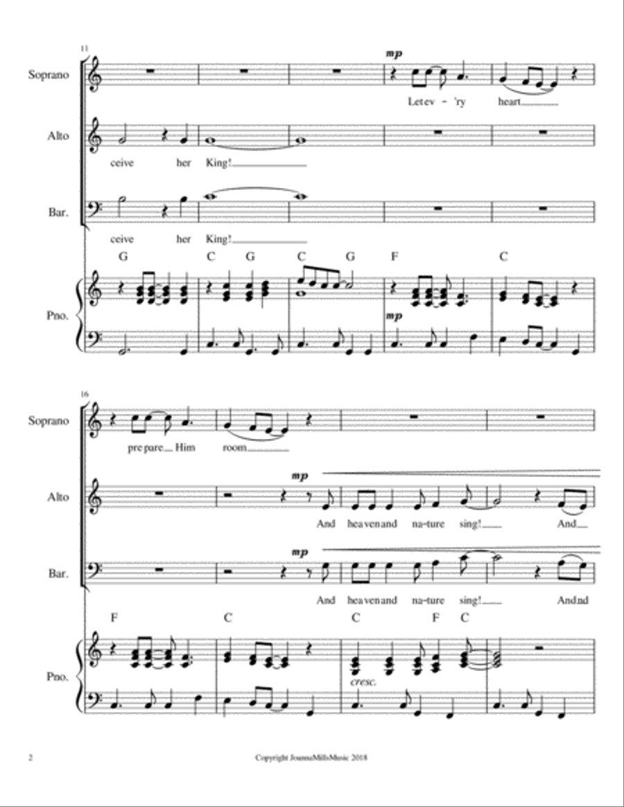Joy to the World: A Gospel Style Anthem for SAB Choir 3-Part scores gallery preview page 3