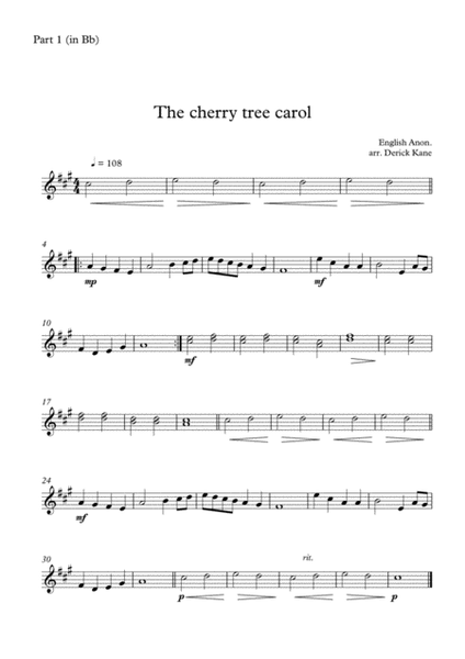 The cherry tree carol - arranged by Derick Kane for school flexi-band image number null
