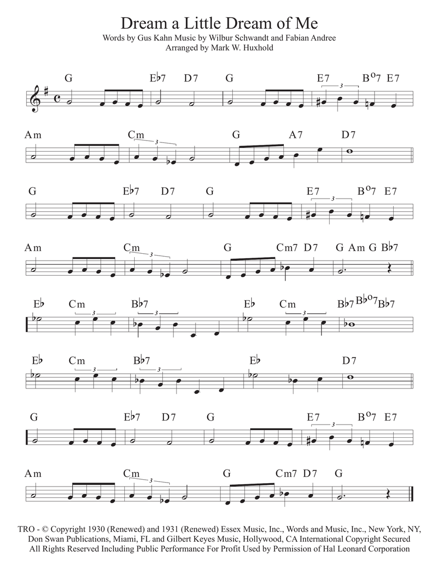 Dream A Little Dream Of Me Piano scores gallery preview page 1