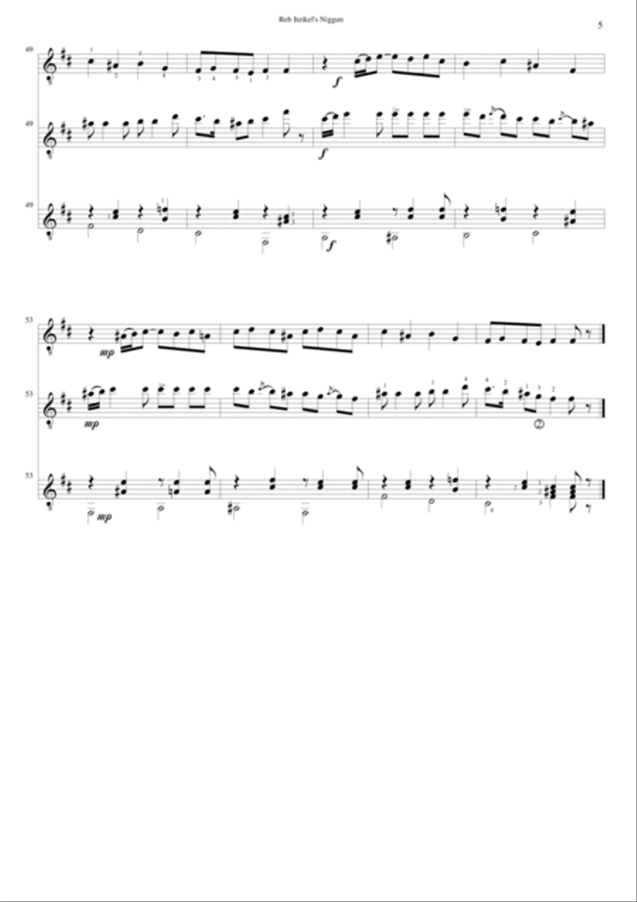 Variations on 8 Jewish melodies for guitar trio (complete set) Guitar Ensemble scores gallery preview page 6