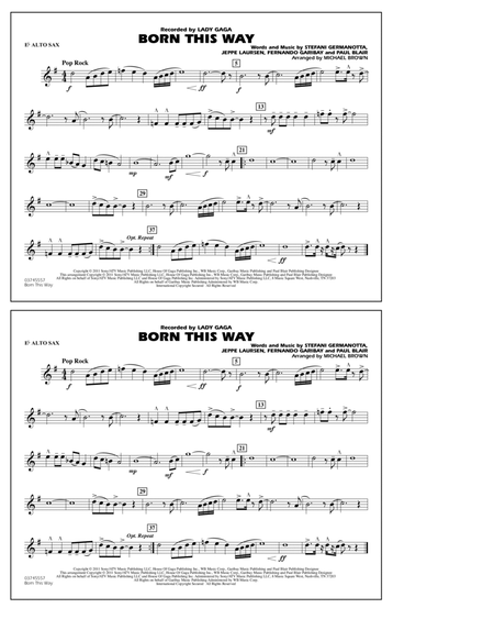 Born This Way - Eb Alto Sax