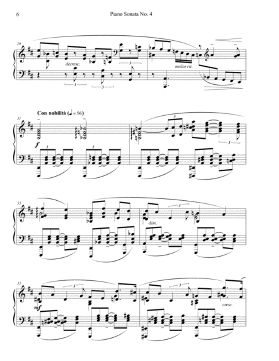 Piano Sonata No. 4 Piano Solo scores gallery preview page 6