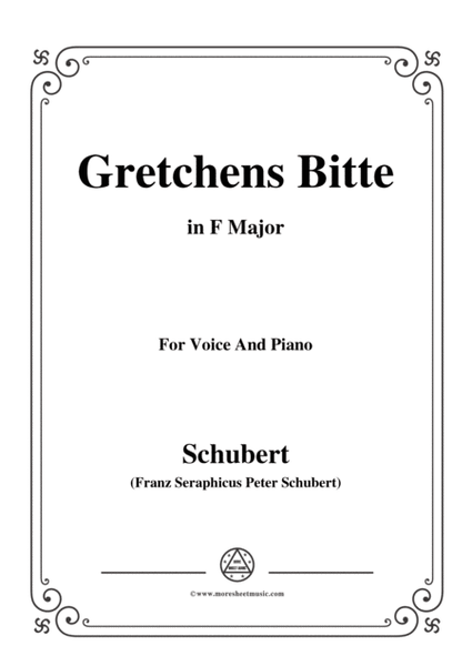 Schubert-Gretchens Bitte in F Major,for voice and piano image number null