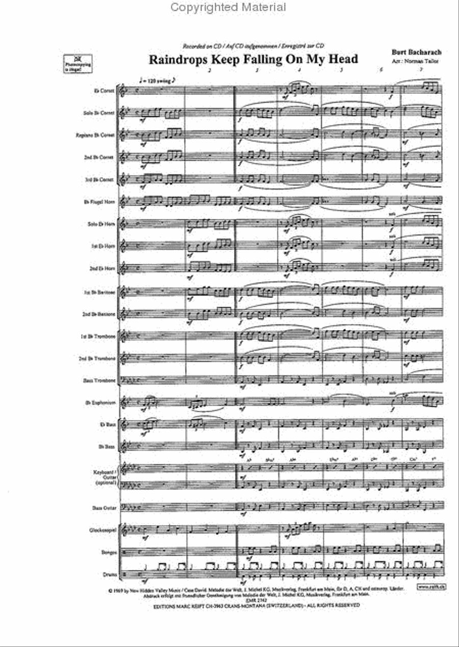 Raindrops Keep Fallin' On My Head Brass Band scores gallery preview page 3