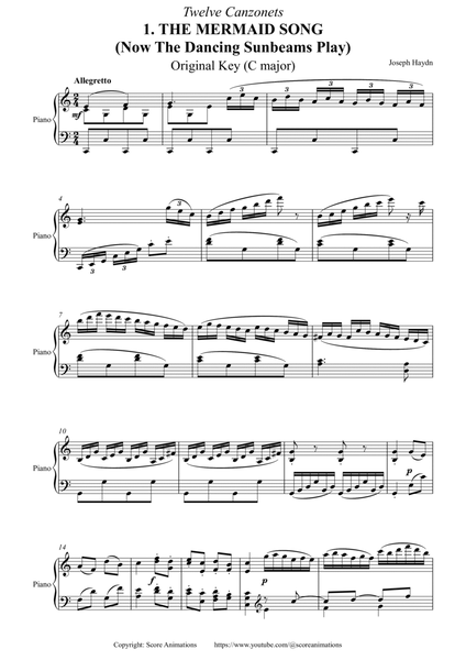 HAYDN: The Mermaid Song Original key (C major)