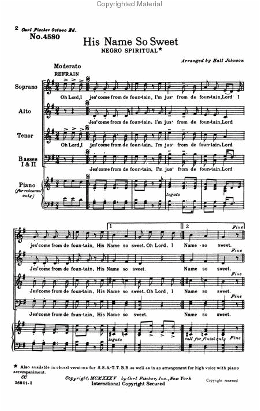 His Name So Sweet Choir scores gallery preview page 2
