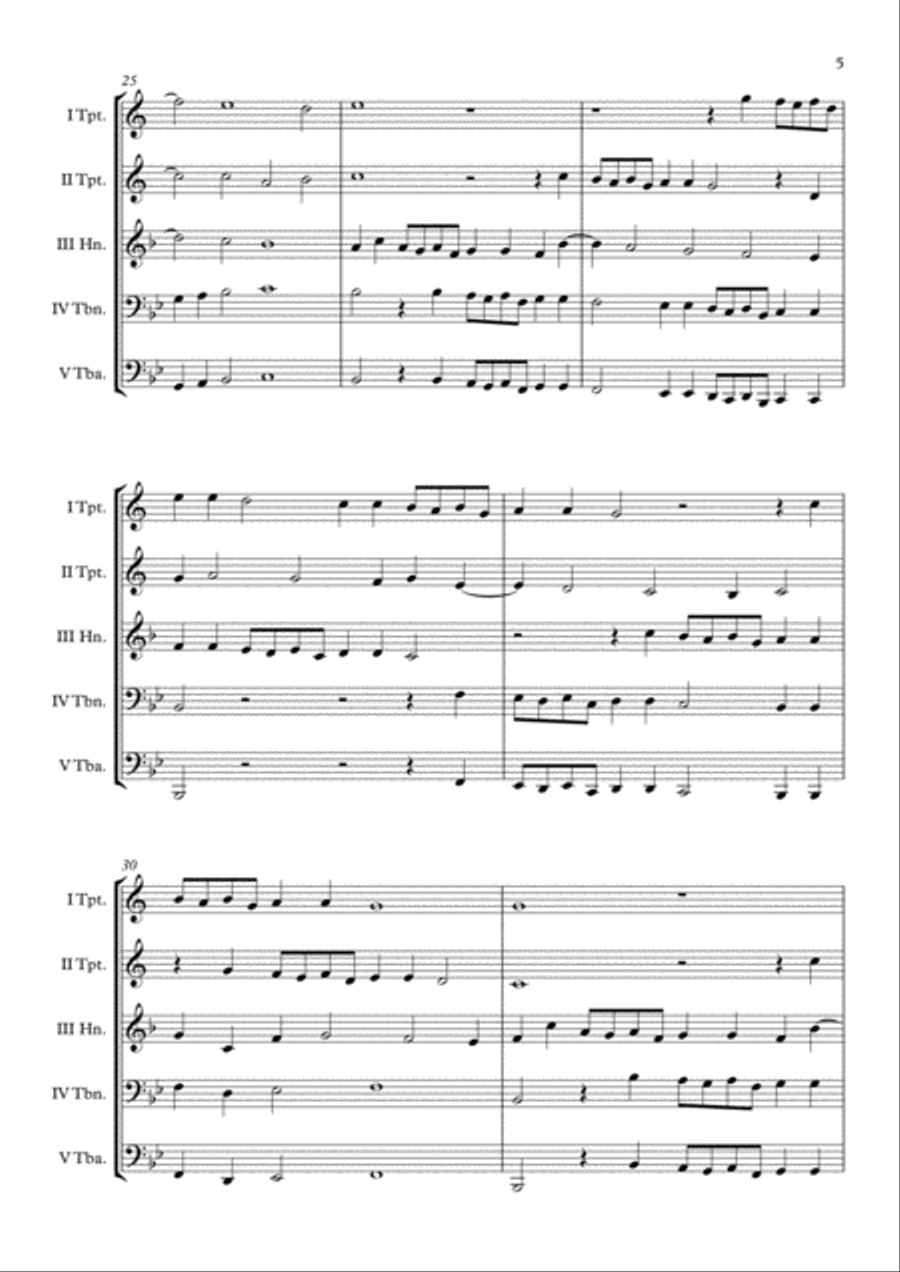 Canzon I a 4 Ch.194 (Giovanni Gabrieli) Brass Quintet arr. Adrian Wagner Brass Quintet scores gallery preview page 6