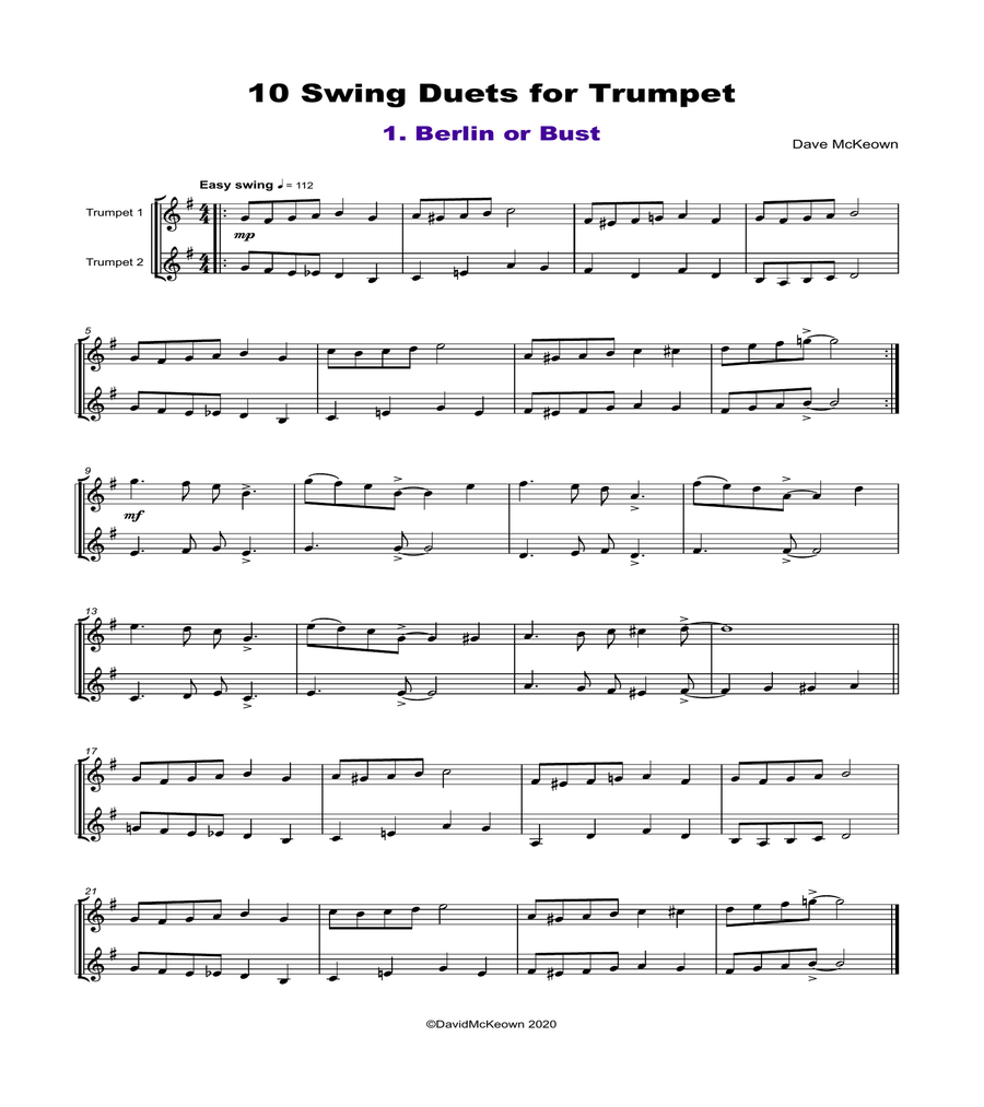 10 Swing Duets for Trumpet image number null