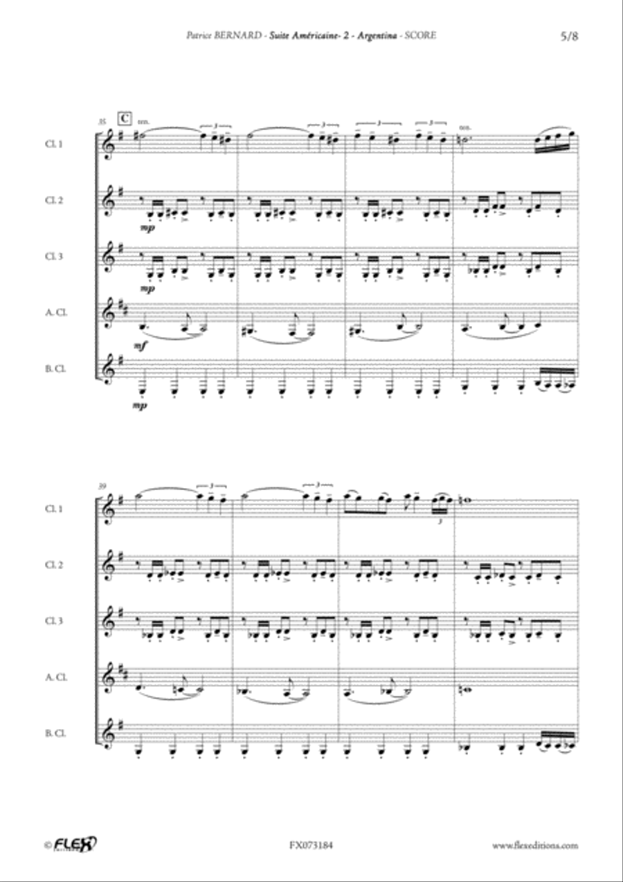 Suite Americaine - 2 B-Flat Clarinet scores gallery preview page 6