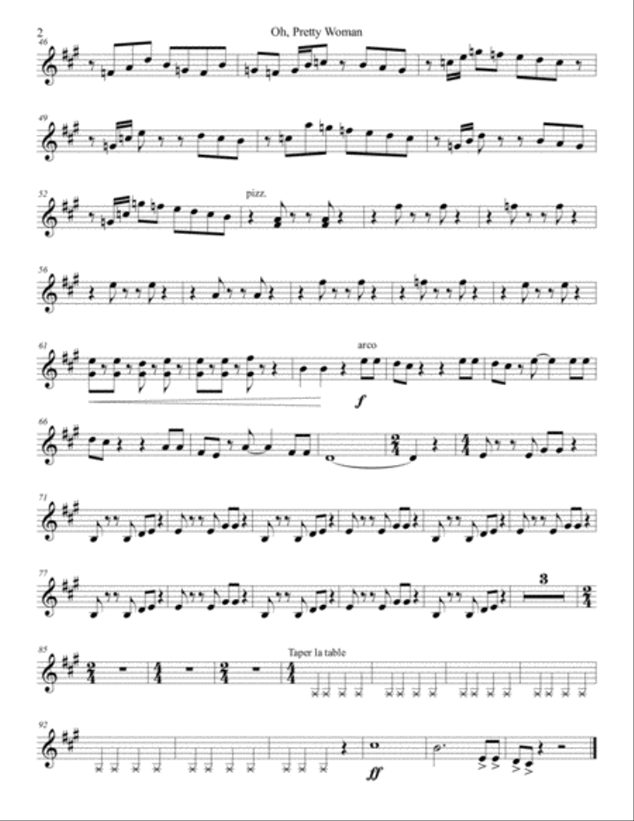 Oh, Pretty Woman Oh, Pretty Woman String Quintet scores gallery preview page 4