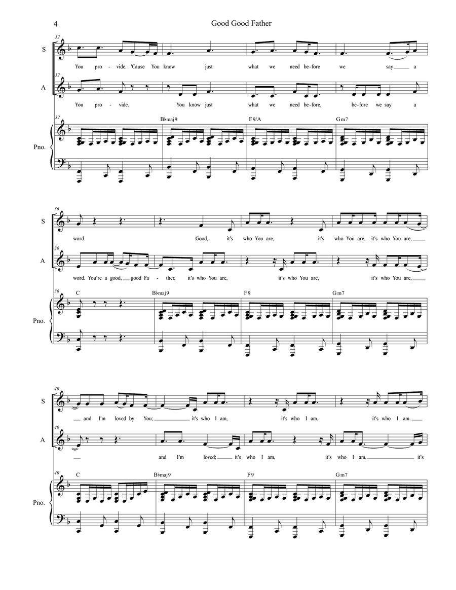 Good Good Father Good Good Father Vocal Duet scores gallery preview page 4