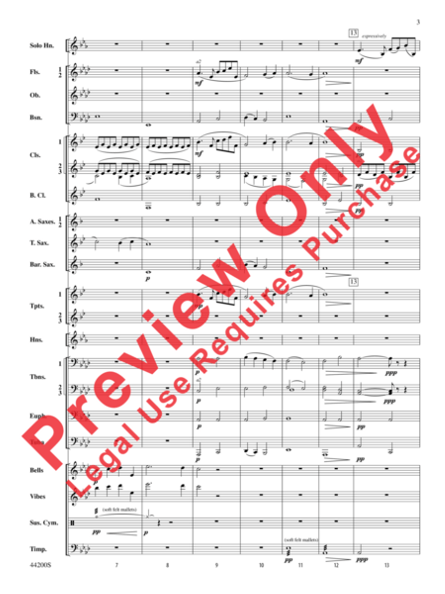 Serenade for Horn and Band Concert Band scores gallery preview page 6
