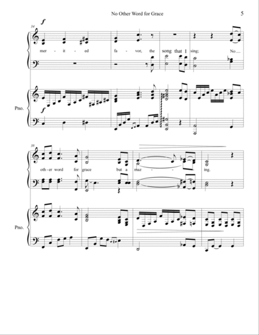 No Other Word For Grace, But Amazing 3-Part scores gallery preview page 5