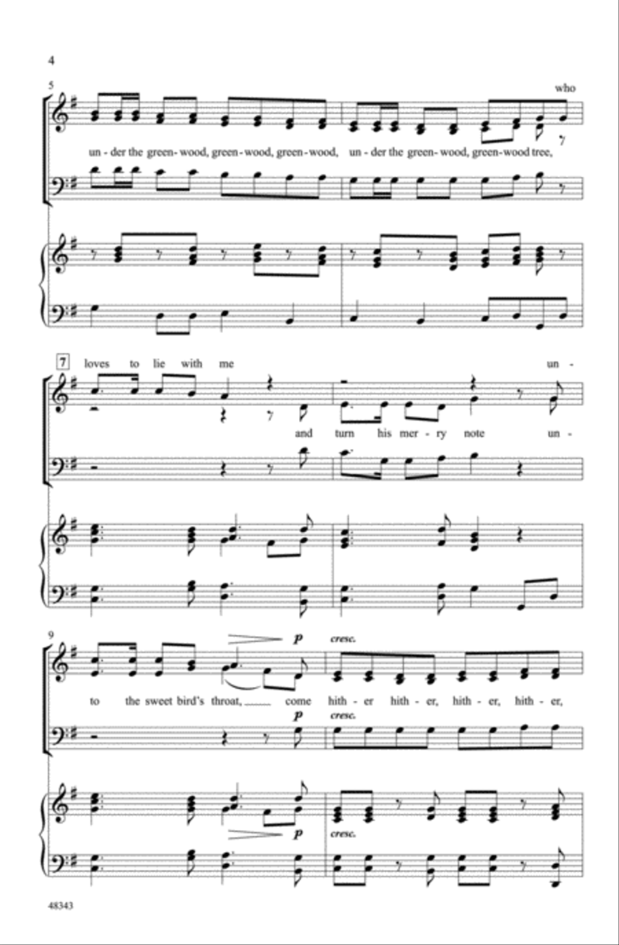 Under the Greenwood Tree Choir scores gallery preview page 2