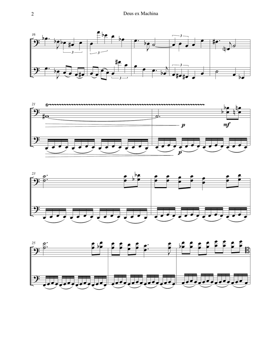 Deus ex Machina - for cello duo String Duet scores gallery preview page 2