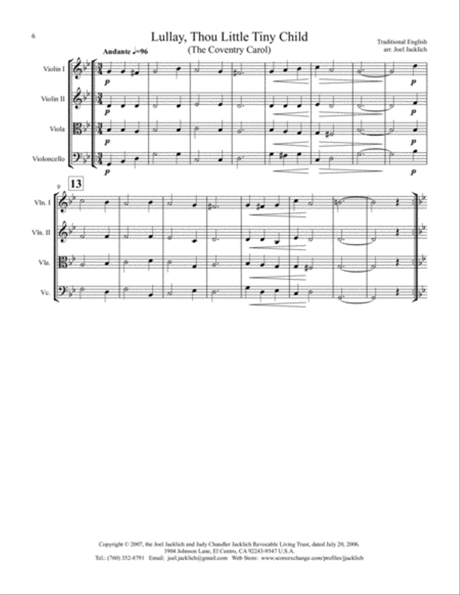 The Big Book of Christmas Carols for String Quartet, Vol. II String Quartet scores gallery preview page 6