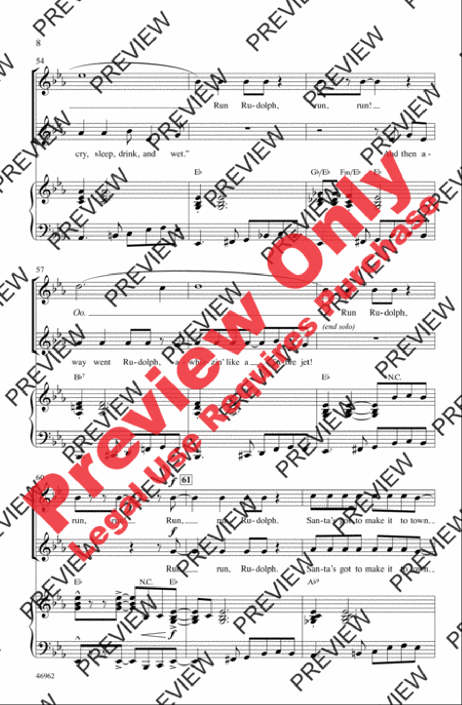 Run, Rudolph, Run 2-Part scores gallery preview page 8