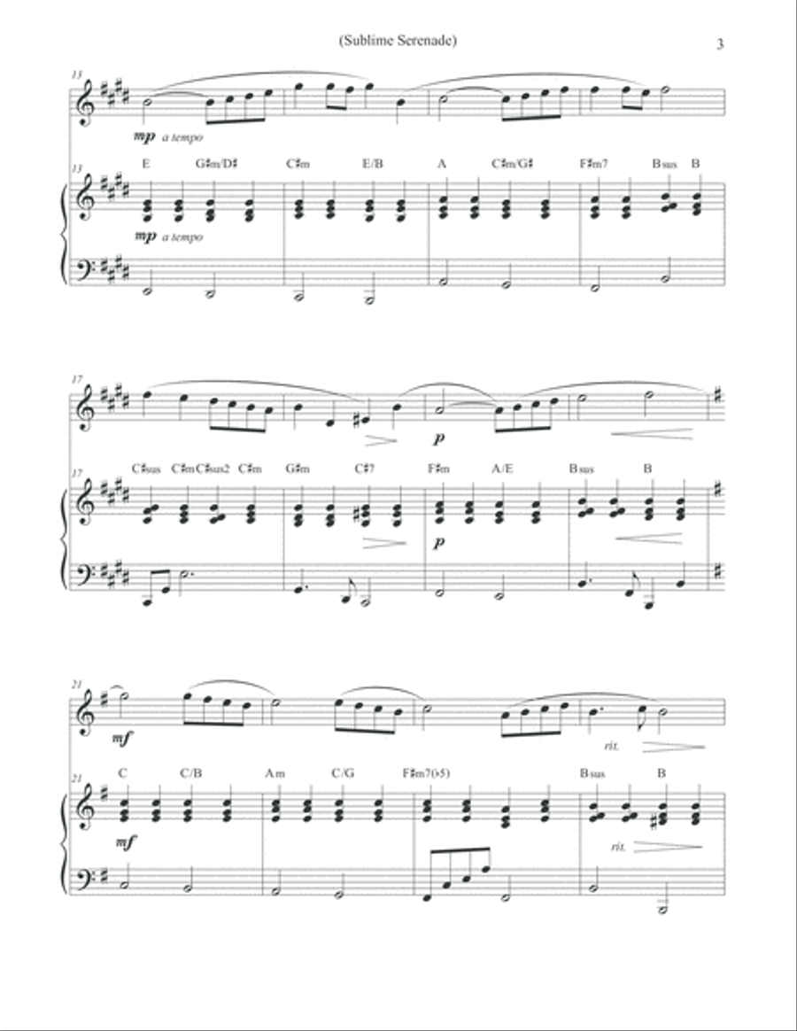Sublime Serenade (Flute & Piano) Flute Solo scores gallery preview page 3