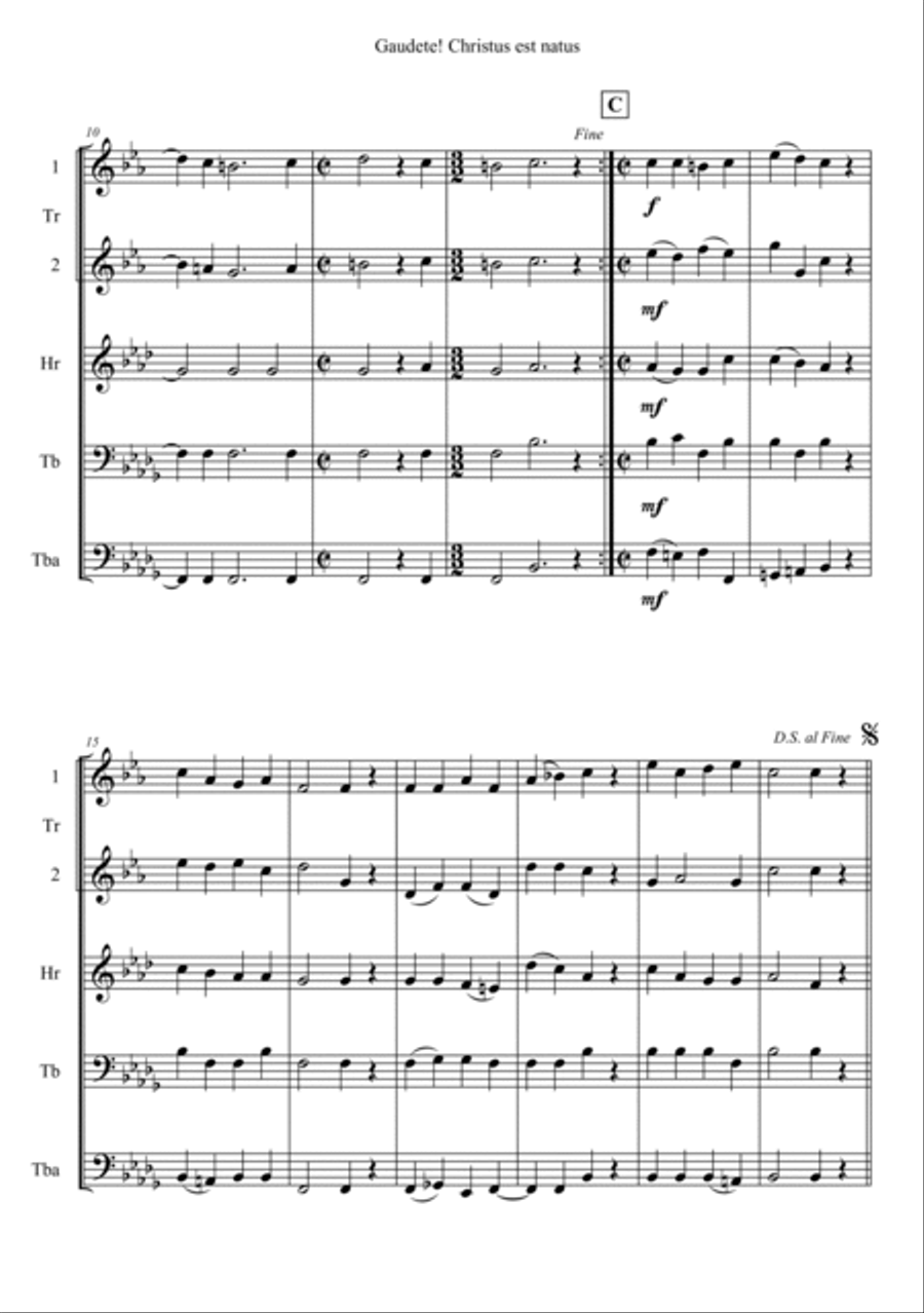 Gaudete! Christus Est Natus Horn scores gallery preview page 2