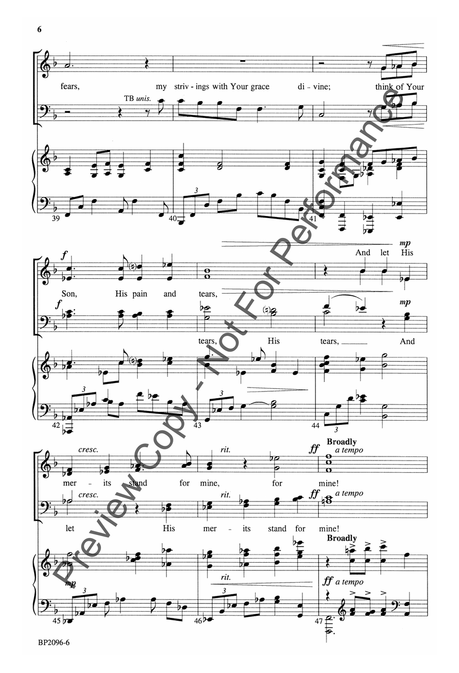 Prayer for Mercy Prayer for Mercy 4-Part scores gallery preview page 6