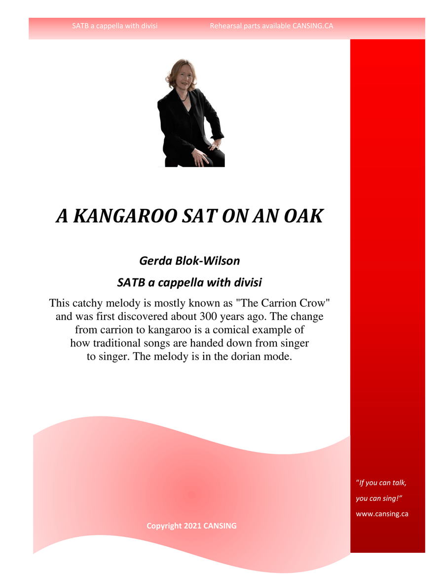 A Kangaroo Sat on an Oak A Kangaroo Sat on an Oak Divisi scores gallery preview page 1