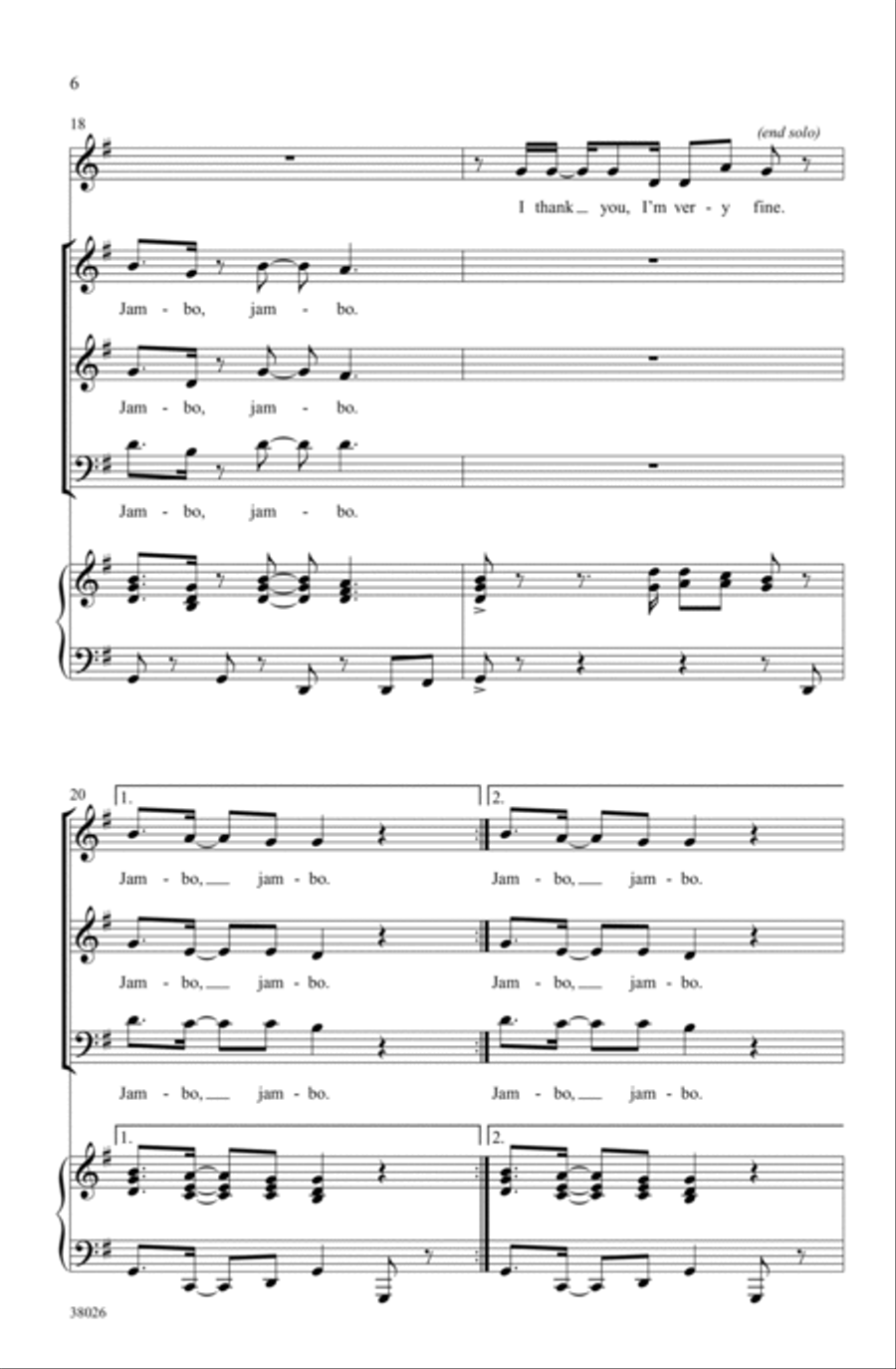 Jambo Bwana 3-Part scores gallery preview page 5