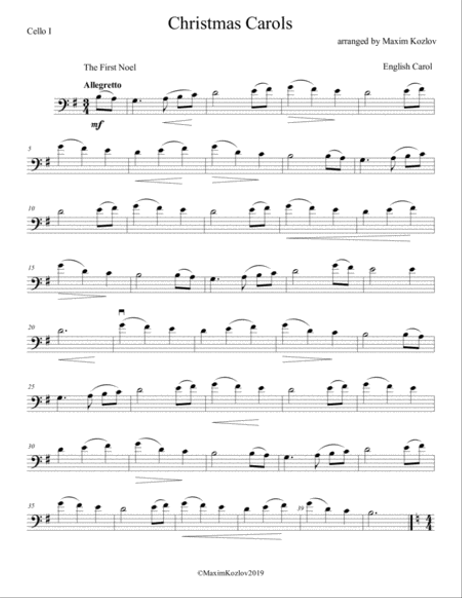 Christmas Carols for Two Cellos Christmas Carols for Two Cellos String Orchestra scores gallery preview page 2