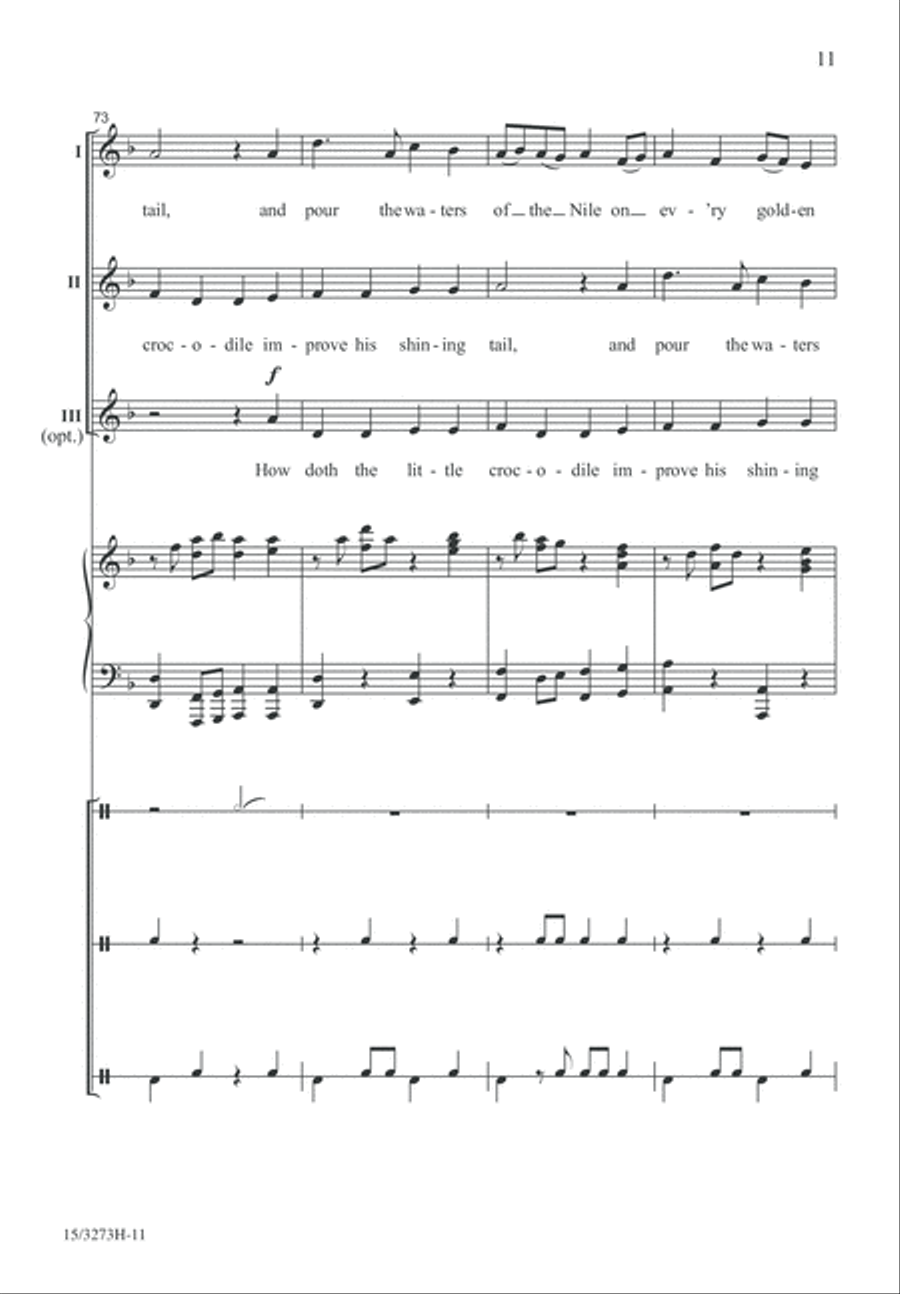 How Doth the Little Crocodile 2-Part scores gallery preview page 11