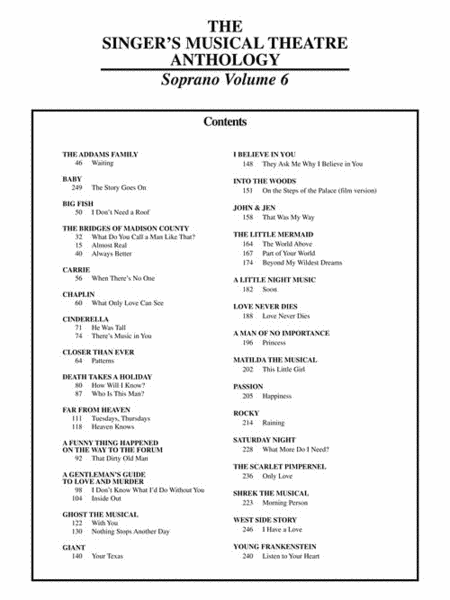 Singer's Musical Theatre Anthology – Volume 6