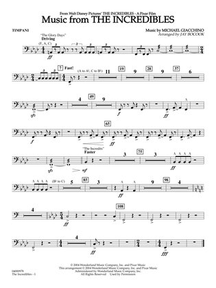 Book cover for Music from The Incredibles (arr. Jay Bocook) - Timpani